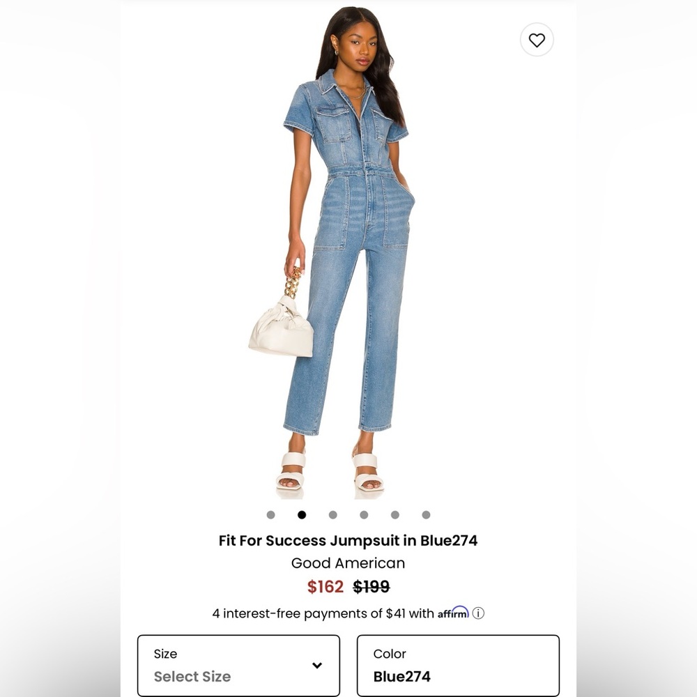 Good American Blue Denim jumpsuit from revolve. new. BNwT.